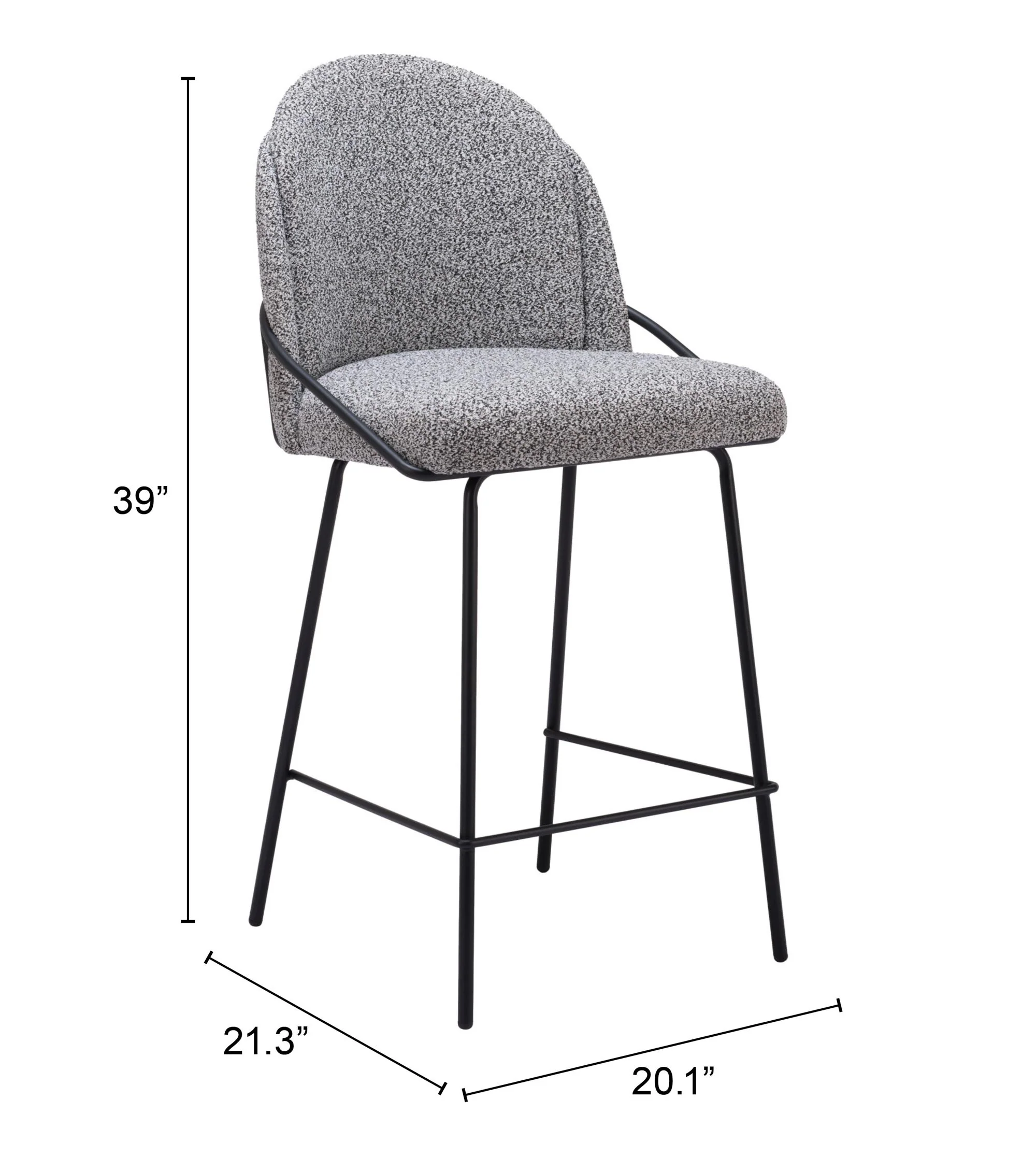 Zuo Jambi Counter Stool (Set Of 2) Black & White - Image 9