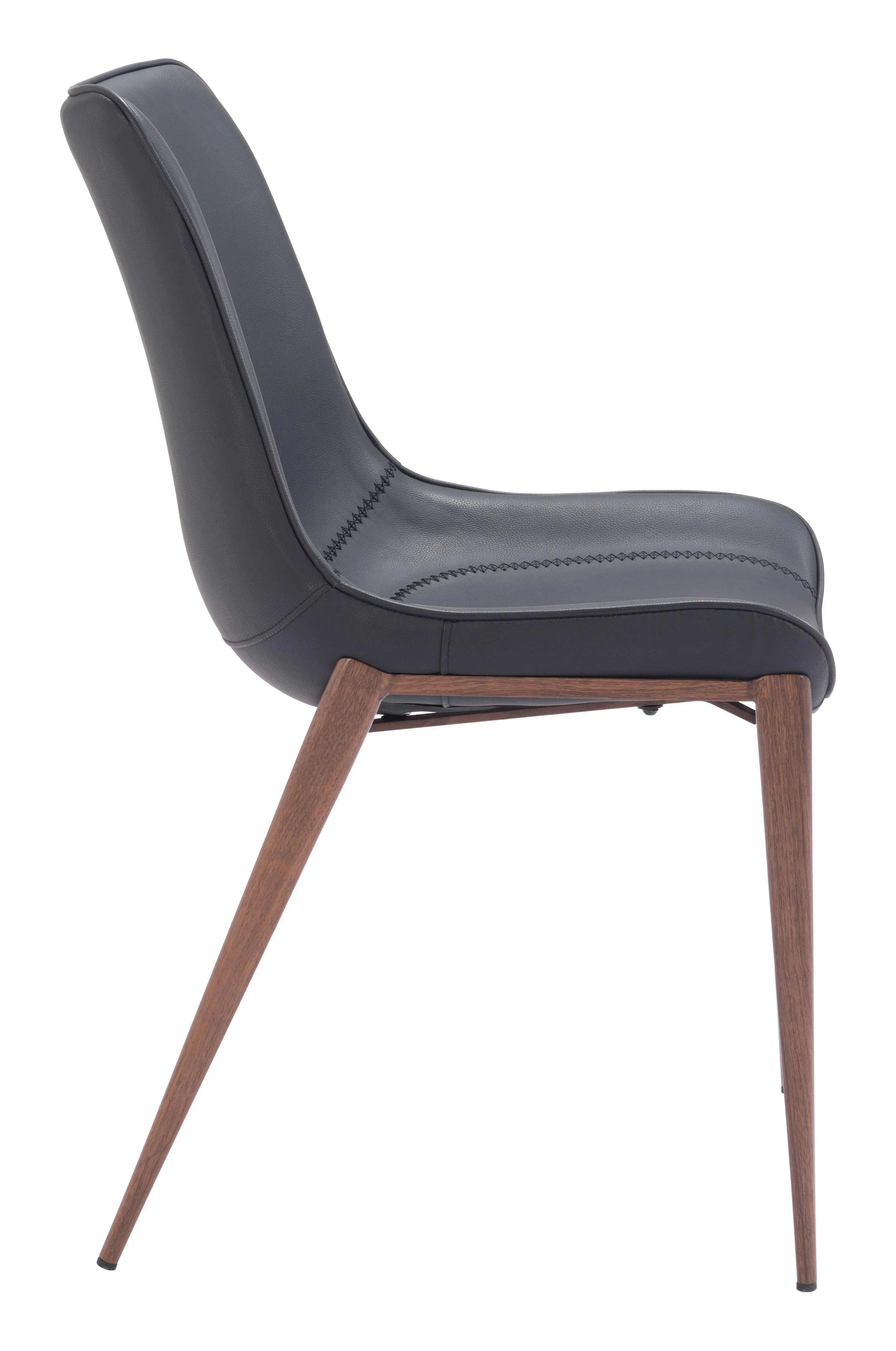 Zuo Magnus Dining Chair (Set Of 2) Black & Walnut - Image 3