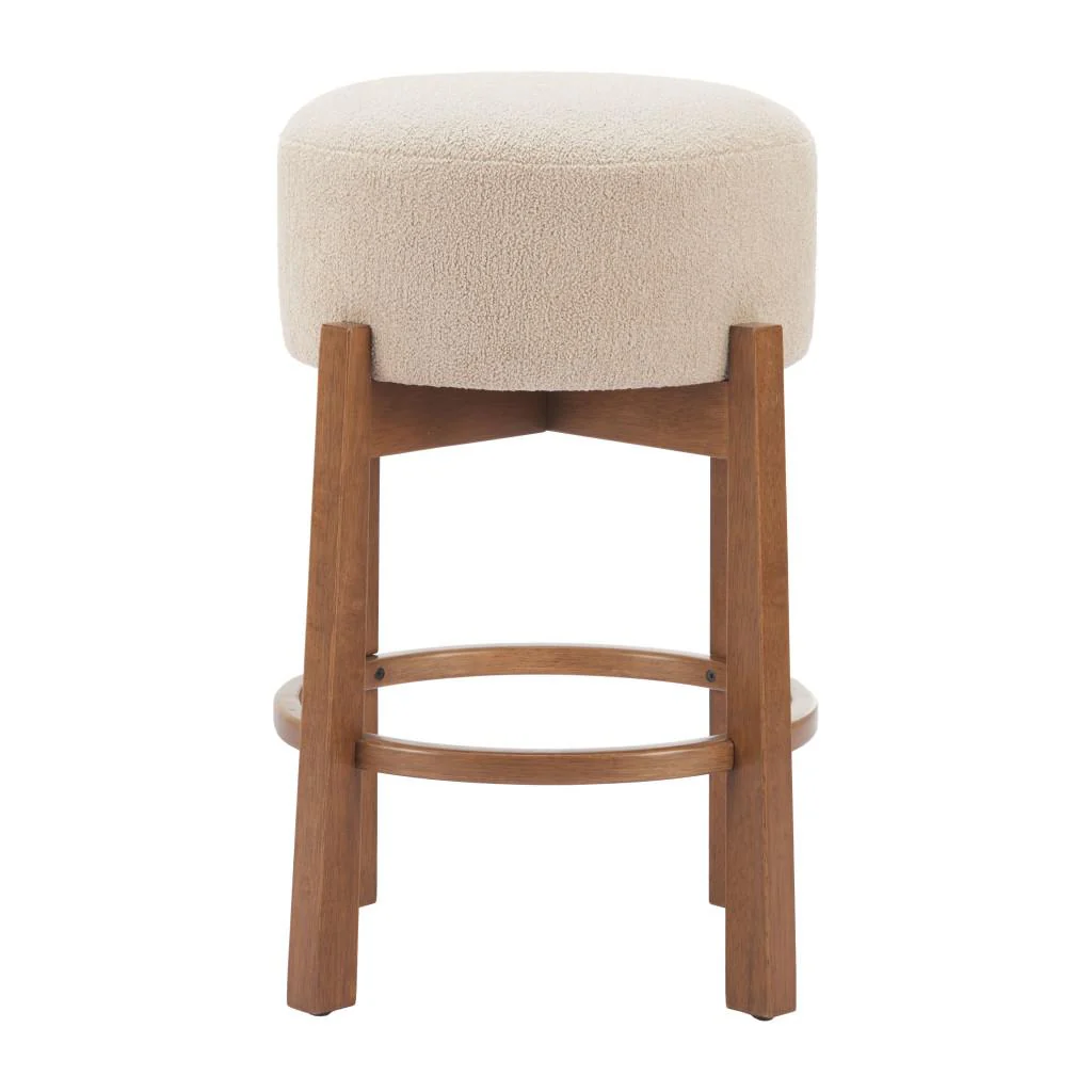 Zuo Nade Counter Stool (Set Of 2) Beige & Walnut - Image 3