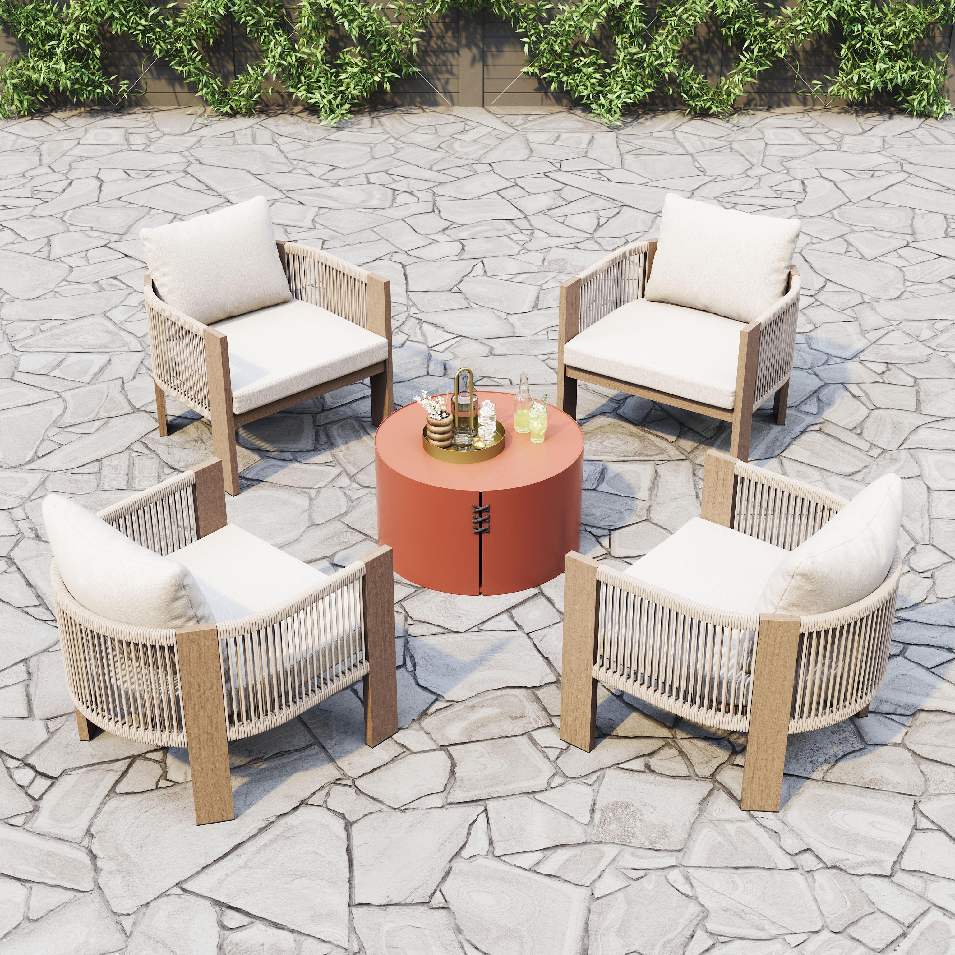 Zuo Rebel Accent Chair Beige - Image 3
